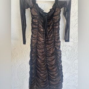 Black Ruched Club Dress